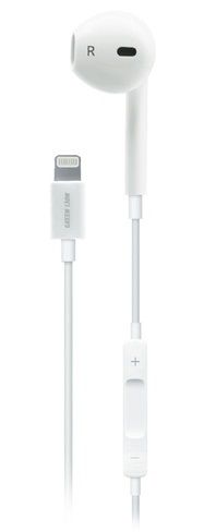 سماعة أذن أحادية من Green Lion مع موصل Lightning - أبيض