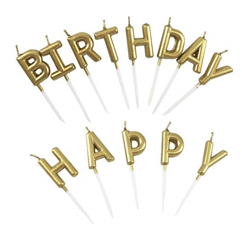 شمعة كلمة عيد ميلاد سعيد ذهبية -0803036