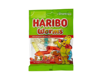Haribo Worms Fruit Flavour Jelly Candy, 80g