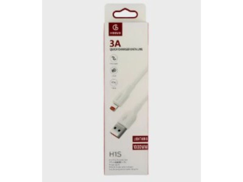 Hoguo 3A Quick Charger Data Line - Lightning 1000Mm
