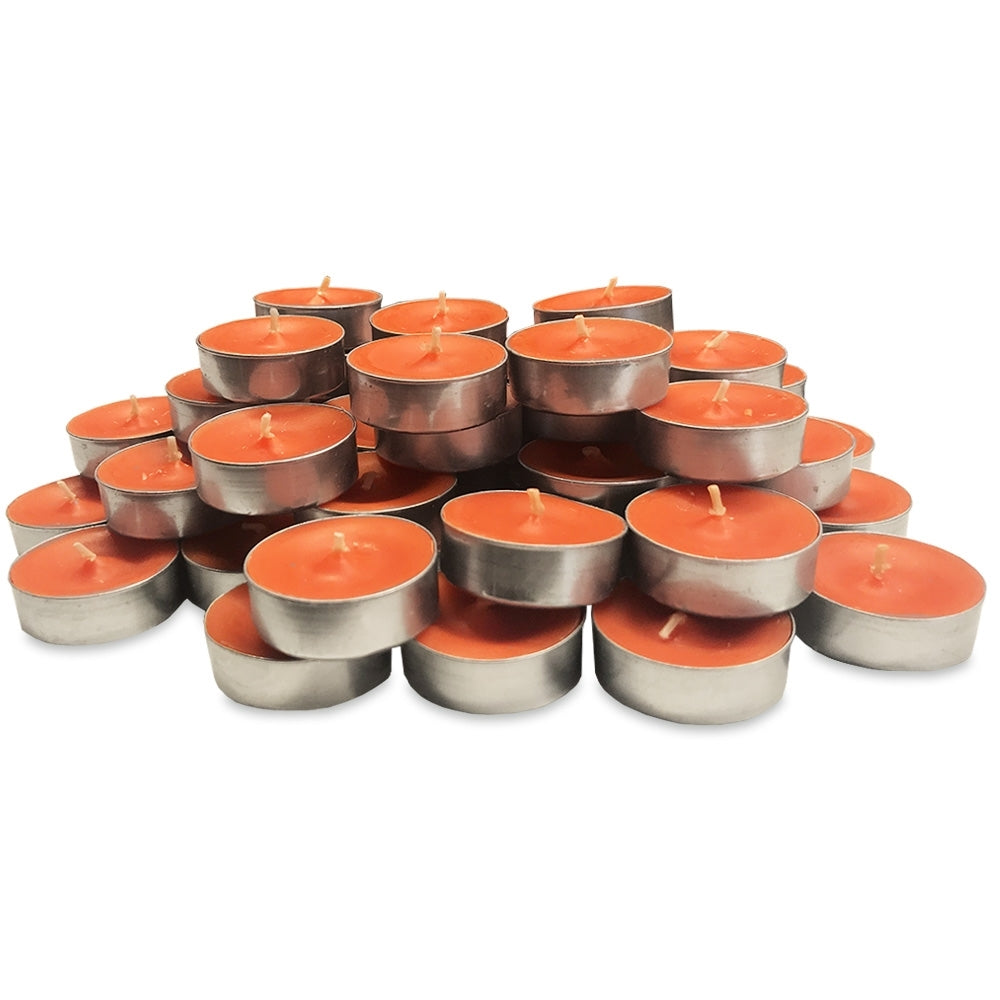 Home Selection Orange Scented Tea Light Candles, 50 Pieces