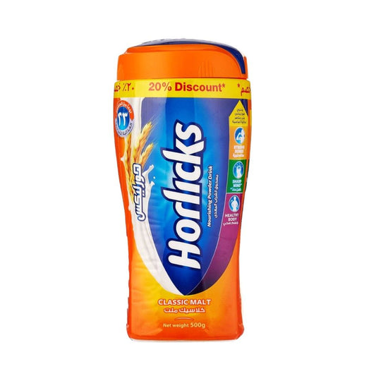 Horlicks Classic Malt Nourishing Powder Drink, 500g