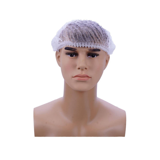 Hotpack White Disposable Net Nurse Caps, 100 Pieces