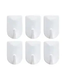 ITALO White Sticky Hooks, 6 Pack