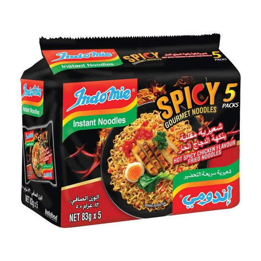 Indomie Spicy Chicken Fried Instant Noodles Pack, 5x83g