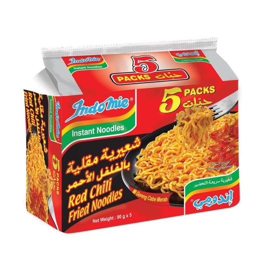 Indomie Spicy Red Chilli Instant Noodles Pack, 5x80g