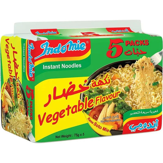 Indomie Vegetable Flavor Instant Noodles, 5x75g