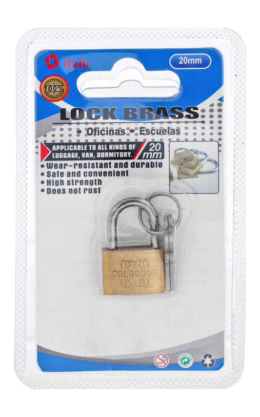 Italo Brass Security Lock, 20mm
