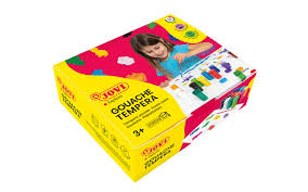 Jovi School Tempera Case Poster Paint Assorted Colors, 12 Bottles, 15ml