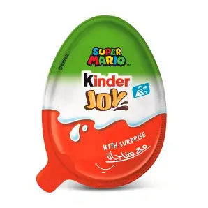Kinder Joy Super Mario, Cocoa & Milk Cream Egg with Toy Assorted Colors, 20g, 1 Piece