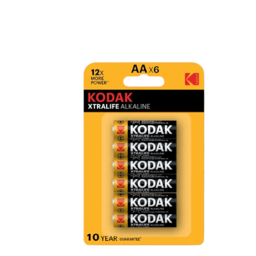 بطارية كوداك إكسترا لايف القلوية AA، 6 قطع