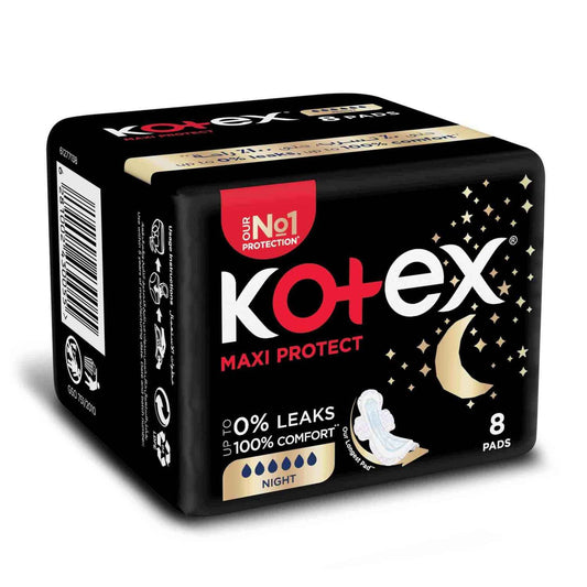 Kotex Maxi Night Thick Pads, 8 Pieces