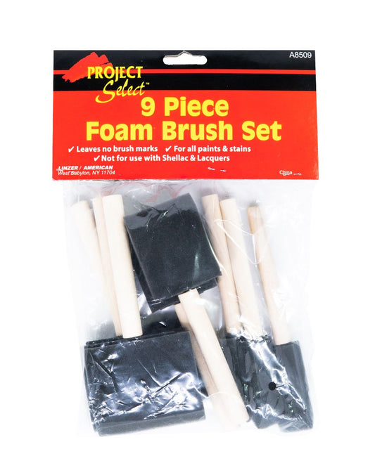 Linzer Foam Brush Set, 9 Piece