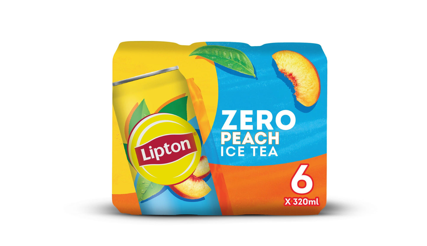شاي ليبتون زيرو مثلج بالخوخ، 6 أكياس × 320 مل