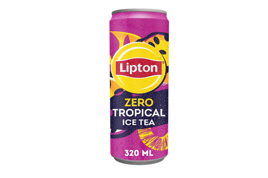 Lipton Zero Sugar Tropical Iced Tea Can, 320ml