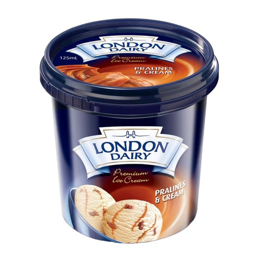 London Dairy Pralines & Cream Ice Cream Cup, 125ml