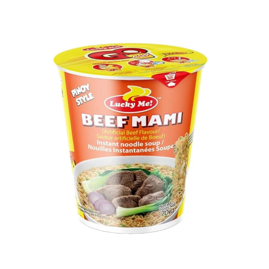 Lucky Me Beef Mami Instant Cup Noodles Soup, 70g