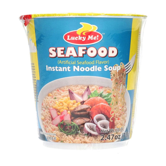 Lucky Me Regular Cup Seafood Instant Noodles Soup, 70g