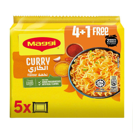 Maggi Curry Flavor Instant Noodles Pack, 5x79g
