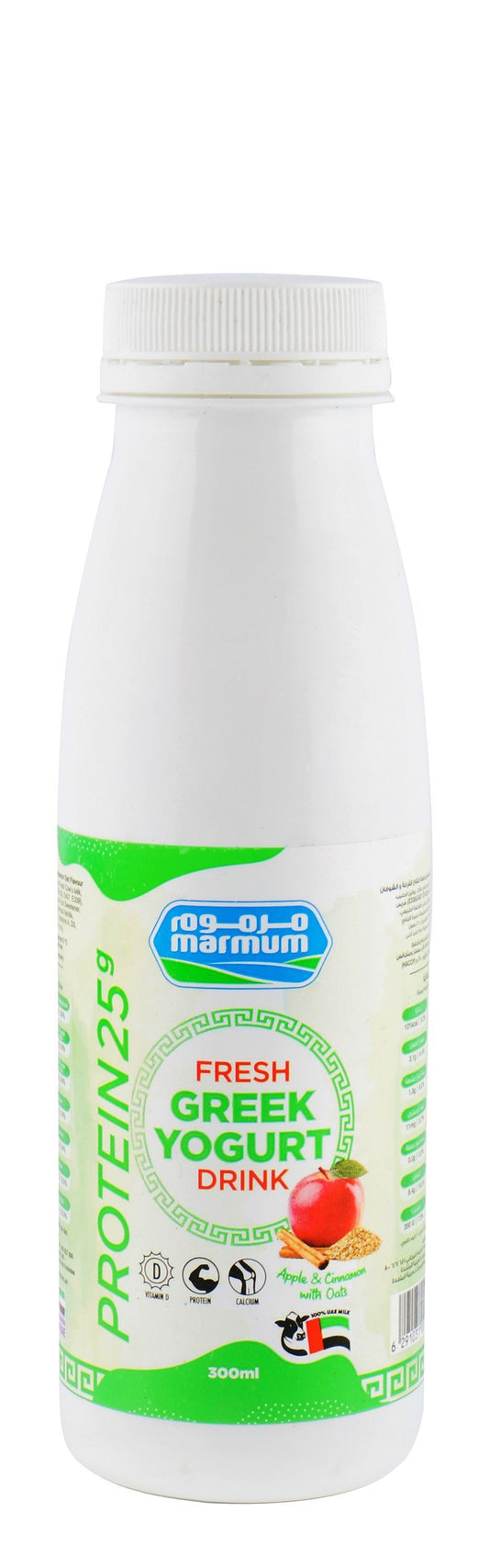 Marmum Fresh Greek Yogurt Drink Apple & Cinnamon with Oats, 300ml