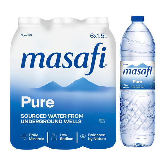 Masafi Pure Low Sodium Water, 6x1.5L