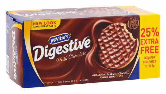McVitie's Digestive Milk Chocolate Biscuit, 250g + 25% Extra Weight