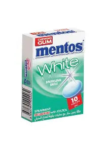Mentos Spearmint Chewing Gum Sugarfree White Fliptop Box, 10 Pieces