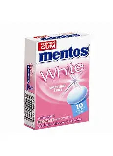 Mentos Tutti Frutti Chewing Gum Sugarfree White Fliptop Box, 10 Pieces