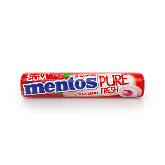 Mentos Pure Fresh Strawberry Rolls, 15g