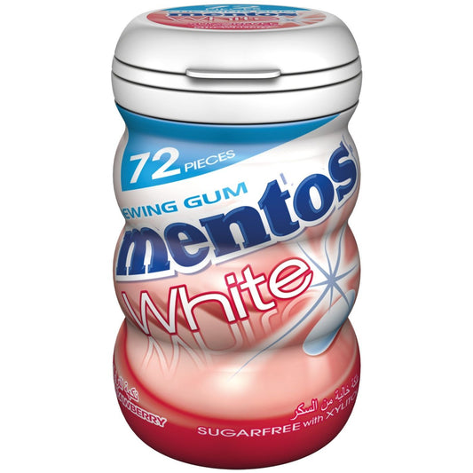 Mentos White Strawberry Sugar Free Gums, 72 Pieces