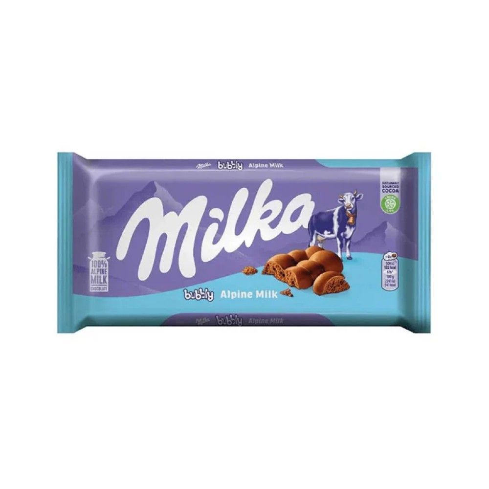 Milka Bubbly Alpine Milk Chocolate Tablet, 90g