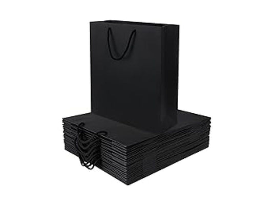 Mini Gift Bag - Black, 12 Pieces