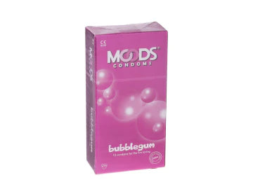Moods Latex Condoms Bubblegum Flavor 12 Per Pack