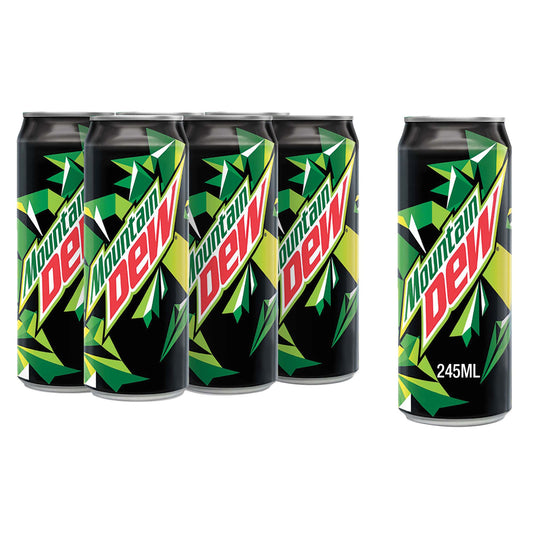 Mountain Dew Soft Drink, 245ml, Pack of 6