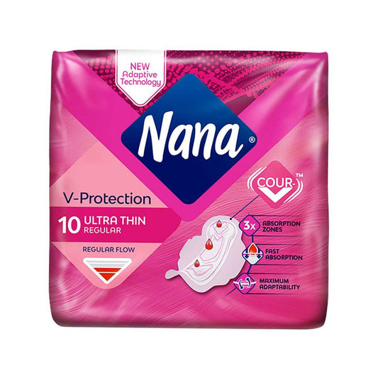 Nana Fresh Protect Ultra Thin Sanitary Pads with Wings, 10 Count