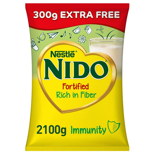 Nido Fortified Milk Powder Rich in Fiber Pouch, 2100g