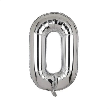 Party Decoration Silver Foil Balloon-Number - 0, 1pieces