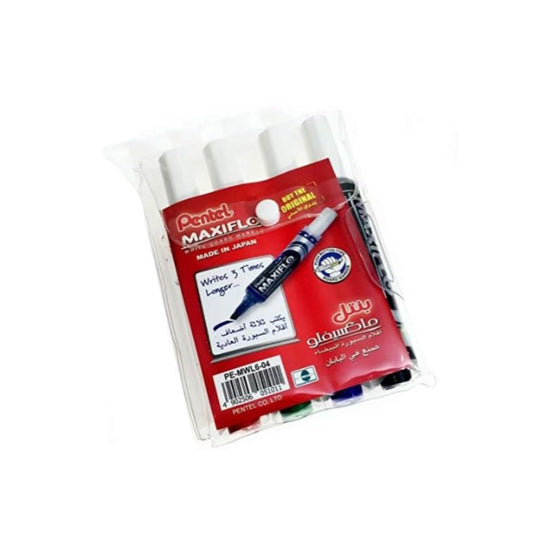 Pentel Maxiflo Assorted Colors White Board Marker Set, 4 Pieces