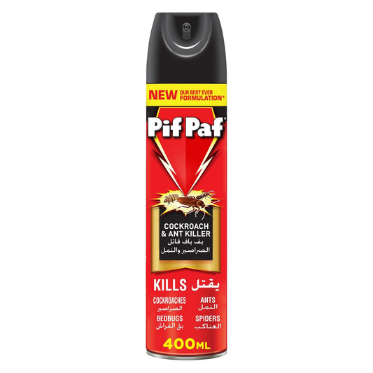 Pif Paf Cockroach & Ant Killer Kill and Protect Insect Killer Spray with Best Ever Formulation, 400ml