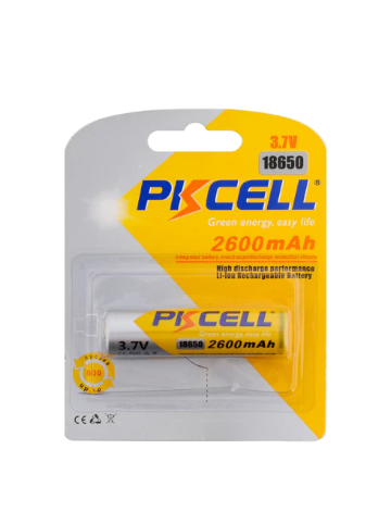 Pkcell 18650 Rechargeable Lithium-Ion Battery, 3.7V