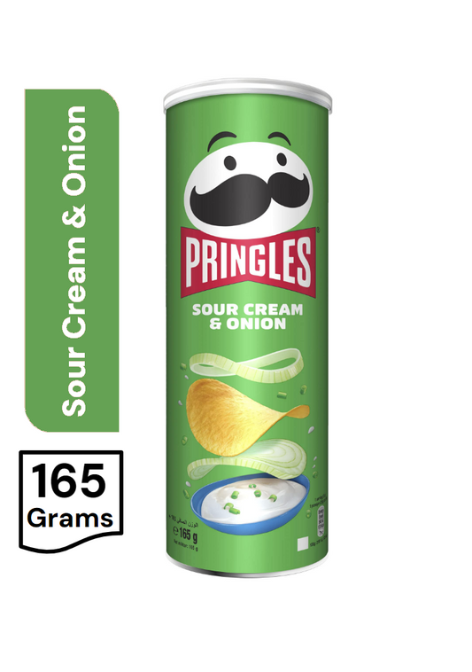 Pringles Sour Cream & Onion Chips Can, 165g