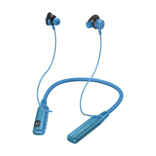 Promate High-Definition Dynamic Wireless Neckband Earphones with TF Card Slot - Blue