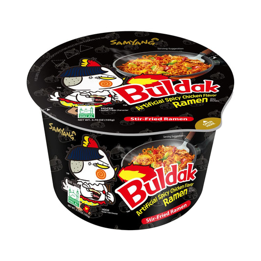 Samyang Buldak Hot Chicken Flavor Ramen Stir Fried Noodles Big Bowl, 105g