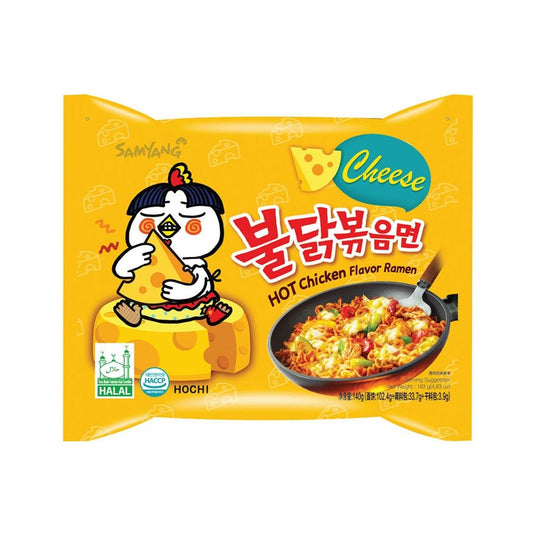 Samyang Cheese Hot Chicken Flavor Ramen Stir Fried Noodles Pack, 140g