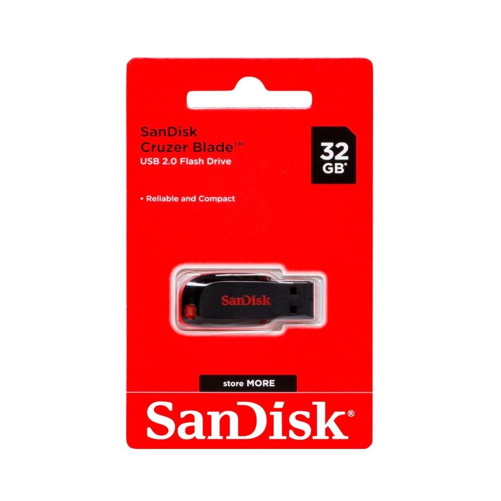 SanDisk Cruzer Blade Flash Drive, 32GB, 1 Piece