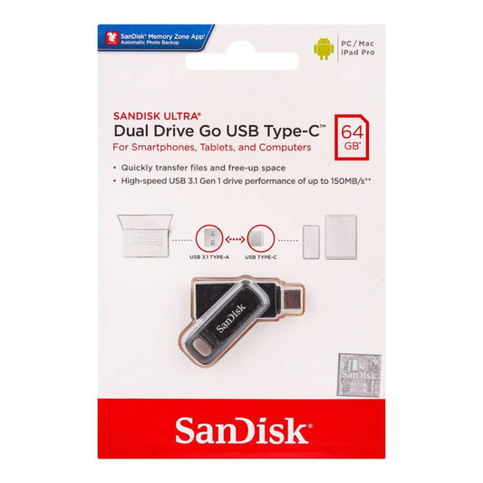 Sandisk Ultra Dual Drive Go USB Type C Flash Drive 64GB