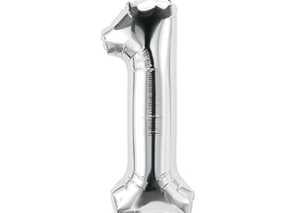 Silver Numeric Foil Balloon 1 No 4117