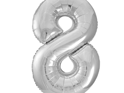 Silver Numeric Foil Balloon 8 No.4124