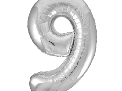 Silver Numeric Foil Balloon 9 No.4125
