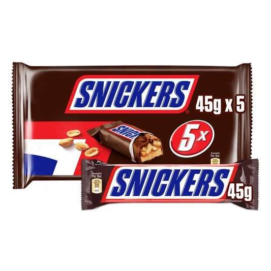 Snickers Chocolate Bar, 5x45g